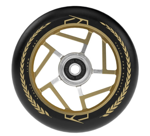 FUZION APOLLO 110MM STUNT SCOOTER WHEELS, PAIR - BLACK / GOLD