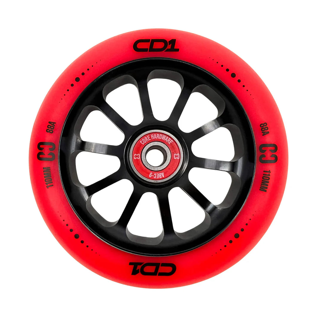 Core CD1 Spoked Stunt Scooter Wheel 110MM - Red/Black
