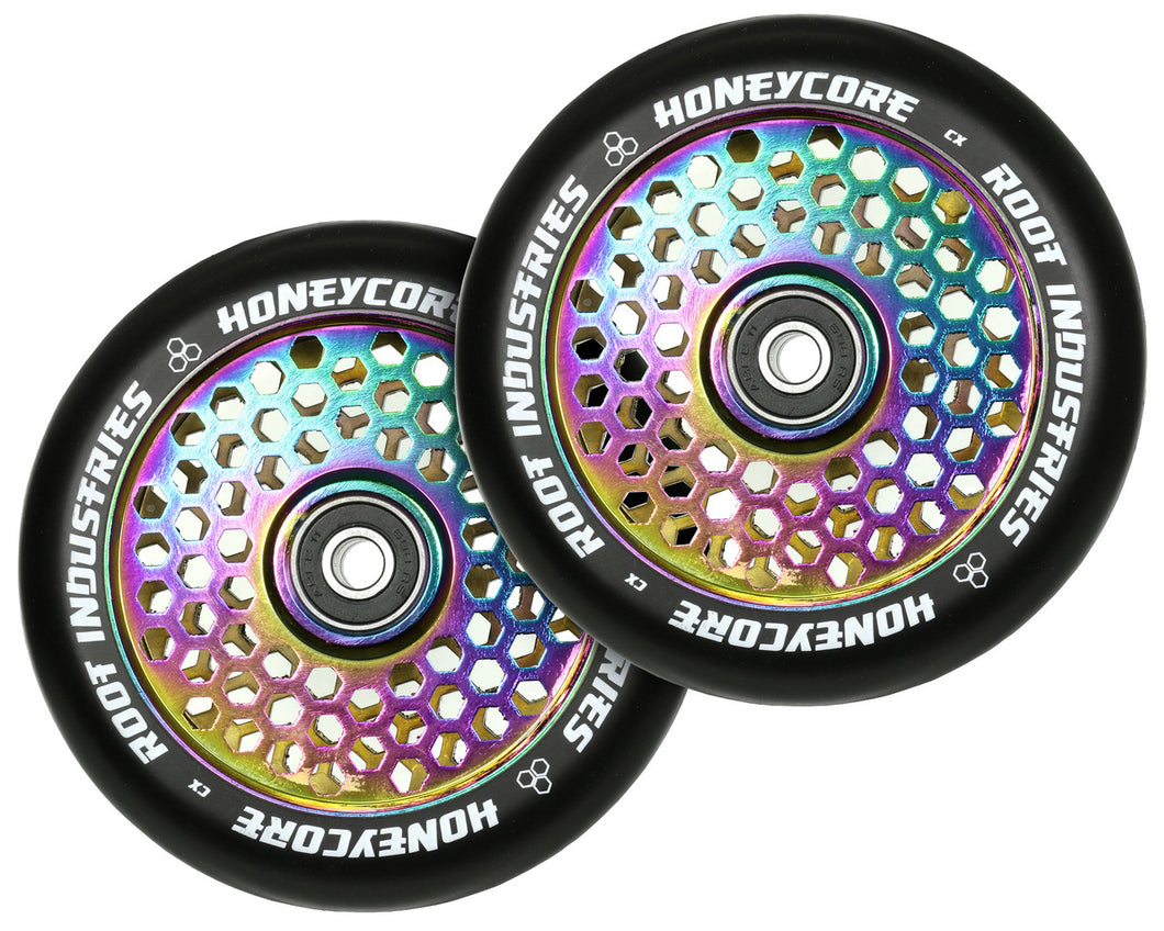 Root Ind. Honeycore Scooter Wheels Pair Black/Oilslick 110mm