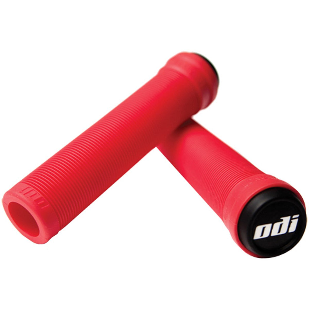 ODI LONGNECK PRO FLANGELESS GRIPS BRIGHT RED