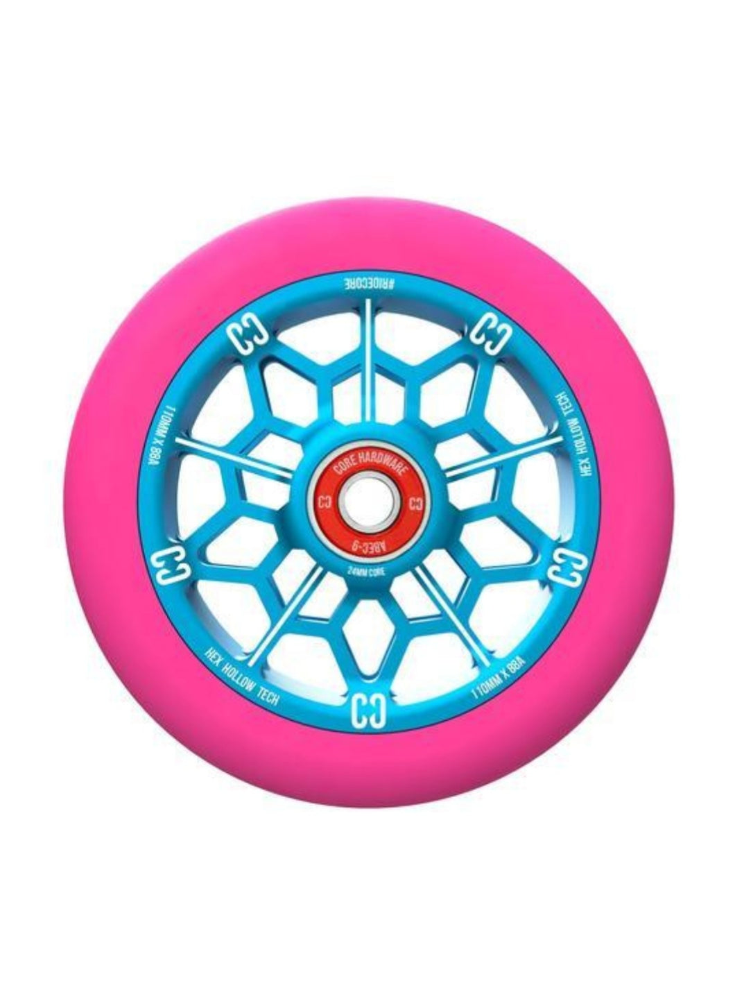 CORE HEX HOLLOW STUNT SCOOTER WHEEL 110MM – PINK/BLUE