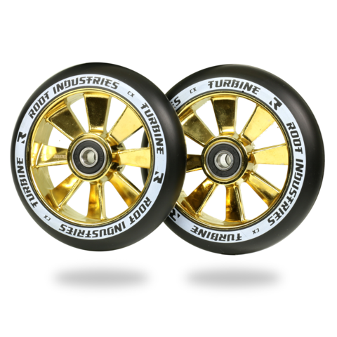 Root Ind. Turbine Scooter Wheels Pair Black/Gold Rush 110mm