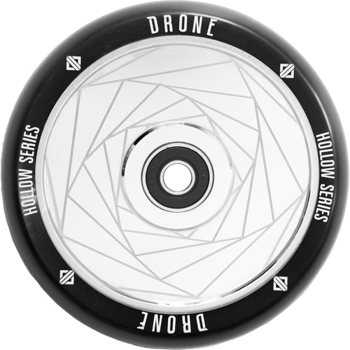 Drone Hollow Core Series Spiral Chrome Silver 110mm Scooter Wheels
