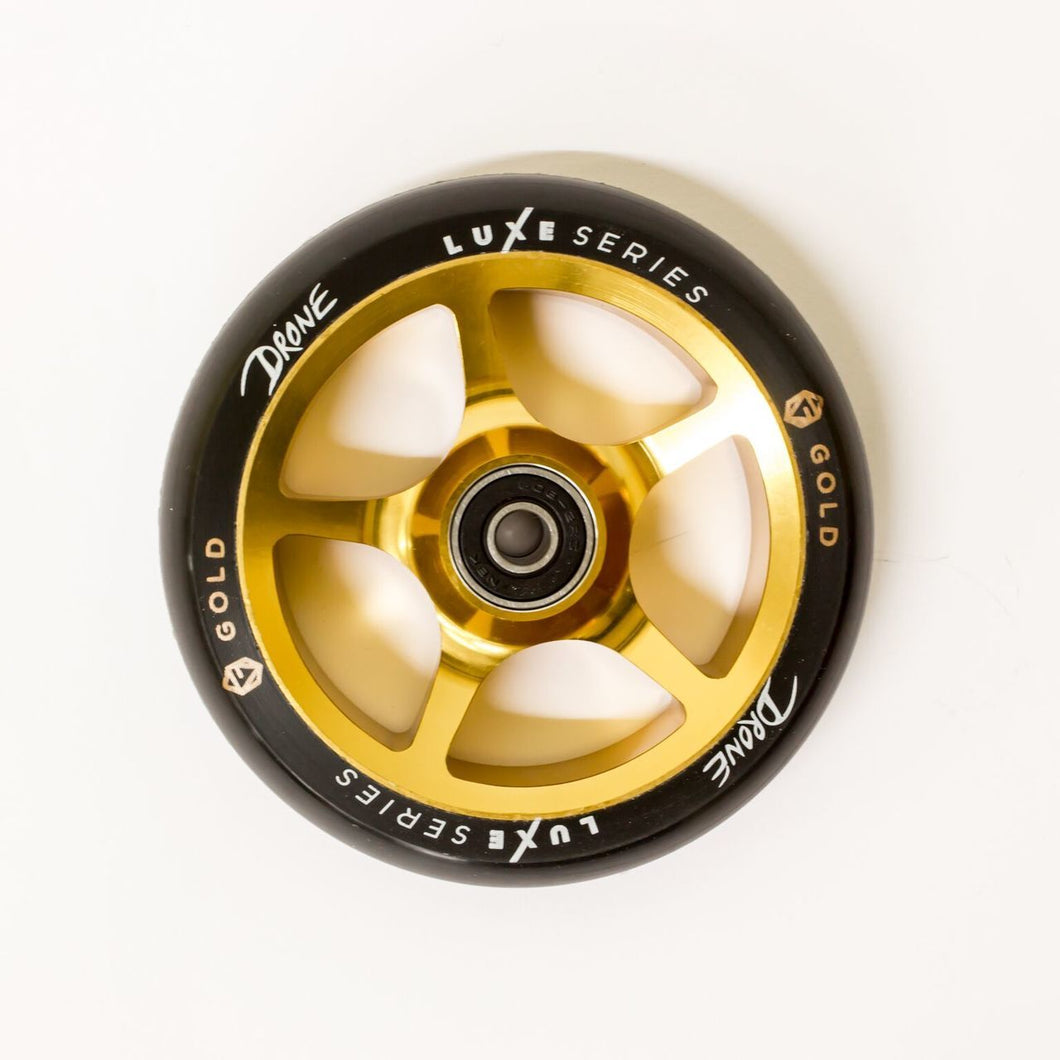Drone Luxe Series 110mm Scooter Wheel - Black / Gold