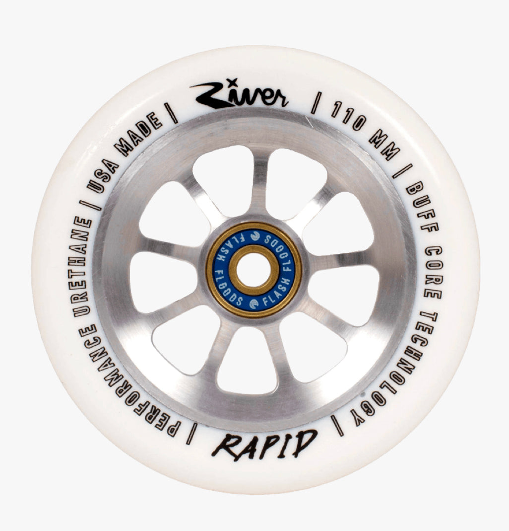 RIVER BLIZZARD RAPIDS WHITE ON RAW 110mm wheels