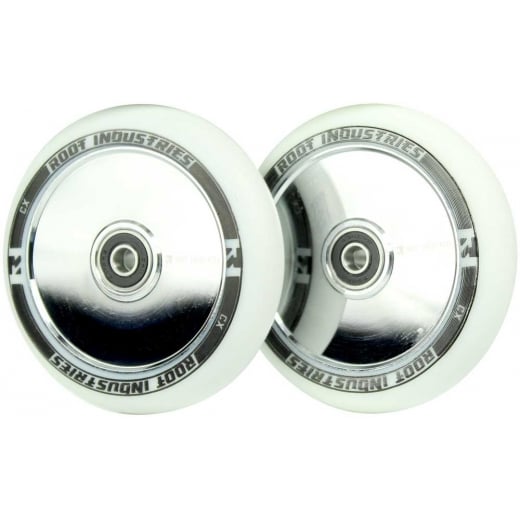 Root Ind. Air Scooter Wheels Pair White Mirror 110mm