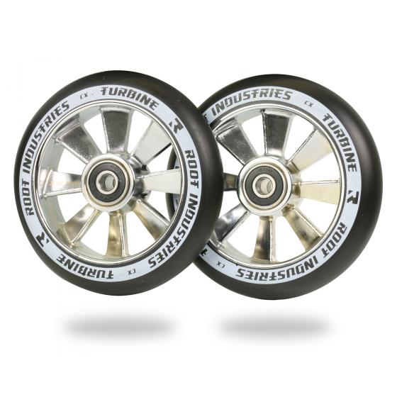 Root Ind. Turbine Scooter Wheels Pair Black/Mirror 110mm